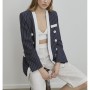 Mısırlı Çizgili Yakasız Blazer Ceket W21S M027 CK-106