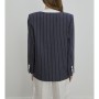 Mısırlı Çizgili Yakasız Blazer Ceket W21S M027 CK-106