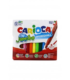 Carioca Jumbo Süper Yıkanabilir Keçeli Boya Kalemi 12'li