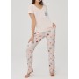 Dagi Kadın Pudra Gezegen Pijama Takımı B0221Y0006