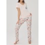 Dagi Kadın Pudra Gezegen Pijama Takımı B0221Y0006