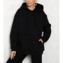 5İn1 Canpolat Kadın Siyah Kapşonlu Boyfriend Sweatshirt FW-SWT00251