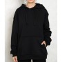 5İn1 Canpolat Kadın Siyah Kapşonlu Boyfriend Sweatshirt FW-SWT00251