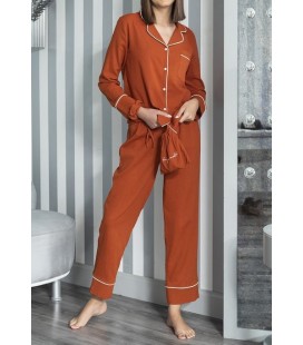 For You Moda Kadın Organik 7 li Beyaz Biyeli Pijama Takımı