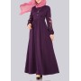 Moda selvim Elbise Kolu Nakışlı Tesettür Elbise PL834 Mor