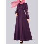 Moda selvim Elbise Kolu Nakışlı Tesettür Elbise PL834 Mor