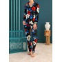 Siyah İnci Pamuklu Likralı Düğmeli Biyeli Pijama Takım 21274053