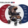 Tommybaby Tornado Plus Gold Alüminyum Lüx Çift Yön Bebek Arabası
