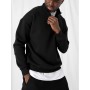 Gothamvibes Erkek Siyah Fermuarlı Oversize Sweatshirt