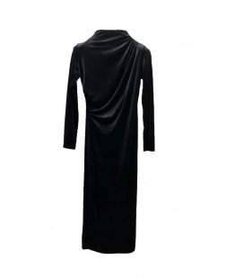 Massband Kadın Siyah Kadife Elbise