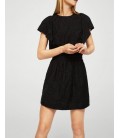 Mango Kadın Kolları Fırfırlı Mini Siyah Abiye Elbise 075743