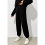 Kadın Siyah Comfort Fit Eşofman Altı