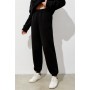 Kadın Siyah Comfort Fit Eşofman Altı
