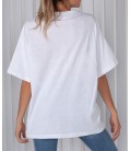 Blackbonds Kadın Beyaz Baskılı Oversize T-shirt 852258
