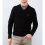 U.S. Polo Assn. Erkek Siyah V-Yaka Triko Kazak Basic