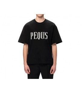 Peqous Erkek Pequ Logolu Siyah Tişört PQS-TS-140