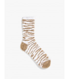 Koton Kadın Peluş Çorap Zebra Desenli 3wak80285aa067