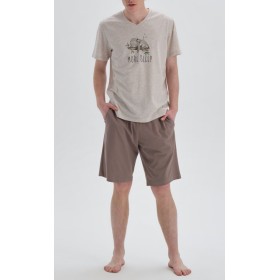 Dagi Ekru Şort Pijama Takım 22SM85033NG