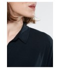 Mavi Lux Touch Siyah Modal Gömlek Loose Fit / Bol Rahat Kesim 168081-900
