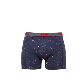 Mavi Erkek Grafik Baskılı Lacivert Boxer 091711-28417
