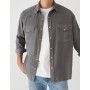 Mavi X Istanbul Logo Baskılı Gri Gömlek Oversize 0210140-70140