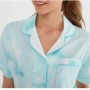Suwen Kadın Mint Batik Desenli Şortlu Pijama Takımı SH21775667B