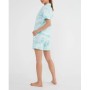 Suwen Kadın Mint Batik Desenli Şortlu Pijama Takımı SH21775667B