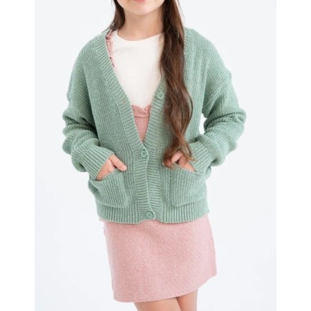 Defacto Kız Çocuk Regular Fit V Yaka Triko Hırka U6182A622WN