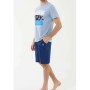 U.S. Polo Assn. Erkek Mavi Melanj T-shirt Şort Takım 18444
