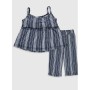 LC Waikiki Kız Bebek Koyu Mavi Çizgil Lel Bebek Takımları 0SD107Z1