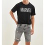 LC WAIKIKI Bisiklet Yaka Kısa Kollu Marvel Baskılı Penye Erkek Siyah T-Shirt S1GY75Z8 - CVL