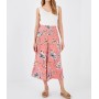 LC WAIKIKI Casual Beli Lastikli Baskılı Geniş Paça Poplin Kadın Capri S1FJ56Z8 LR8