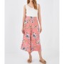 LC WAIKIKI Casual Beli Lastikli Baskılı Geniş Paça Poplin Kadın Capri S1FJ56Z8 LR8