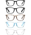 CCVOO 5'li Paket Okuma Gözlüğü Mavi Işık Engelleme Kadın/Erkek +1.25