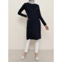 Everyday Basic 100 Cm Ara Boy Viskon Kumaşlı Basic Tunik - Lacivert