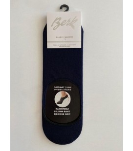 Berk Kadın Bambu Lazer Kesim Silikonlu Babet Çorap Lacivert