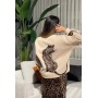 Quzu Kadın Leoparlı Sweatshirt 23K17655