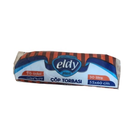 Eldy Orta Boy Çöp Torbası Siyah 55 x 60
