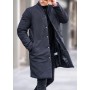 Madmext Siyah Hakim Yaka Uzun Basic Mont 5710