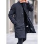 Madmext Siyah Hakim Yaka Uzun Basic Mont 5710