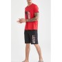 Defacto Erkek Kırmızı Nba Lisanslı Chicago Bulls Baskılı Slim Fit Pijama Takımı T9540AZ21SP
