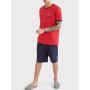 Defacto  Erkek Kırmızı Regular Fit Marin Baskılı Pijama Takımı U6056AZ21SM