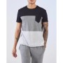 Defacto  Erkek Siyah Regular Fit Renk Bloklu Pijama Takımı V5722AZ21AU