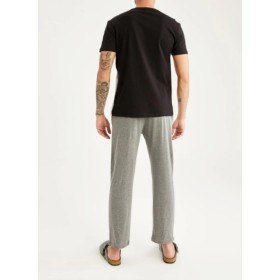 Defacto  Erkek Siyah Regular Fit Renk Bloklu Pijama Takımı V5722AZ21AU