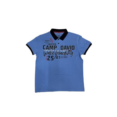 Camp David Erkek Mavi Polo Yaka Tişört CU2300-3611-44