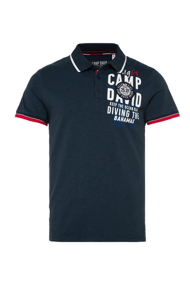 Camp David Erkek Lacivert Polo Yaka Ti ort CB2304 3666 21