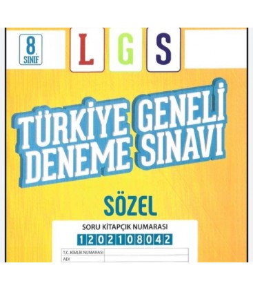 Türkiye Geneli 8.sınıf LGS Deneme Sınavı