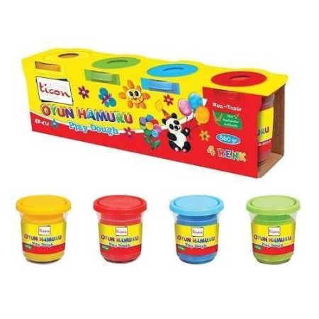 Ticon Kb-414 Oyun Hamuru Büyük Kavanoz 4Lü 560 Gr