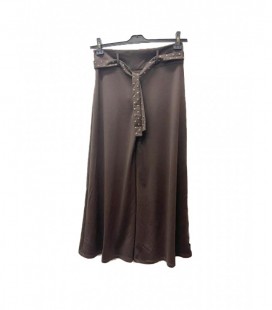 T-dee Concept Kadın Kahverengi Kemerli Kuşaklı Bol Paça Pantolon 92022