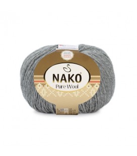 Nako Pure Wool 3,5 Saf Yün El Örgü İpliği 50 gr 194 Gri